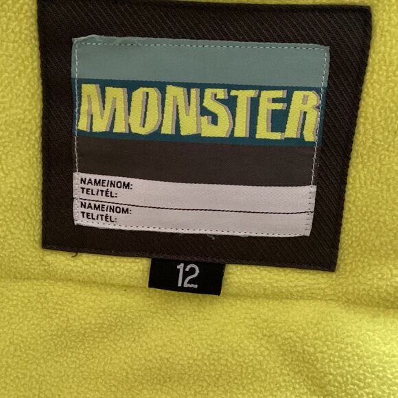 Monster Kids Boys Ski Skiing Jacket Winter Thinsulate Coat Size 12 Warm Hooded - Picture 9 of 13